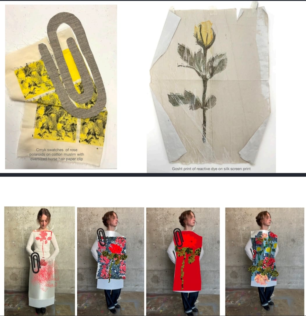 Iustin lucrând la un proiect universitar de fashion design