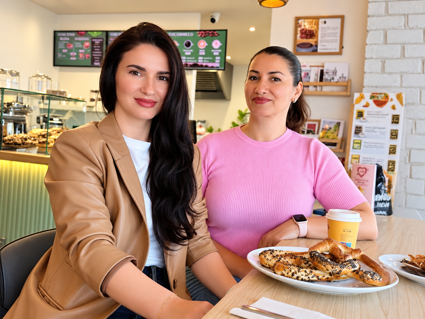 Sinziana Birsan and Georgiana Cojocariu, founders of InstaGrab Pretzel and Cafe in London